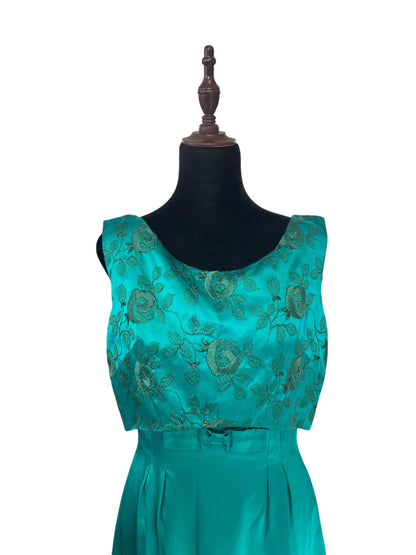 GREEN ENVY SATIN GOWN | 10