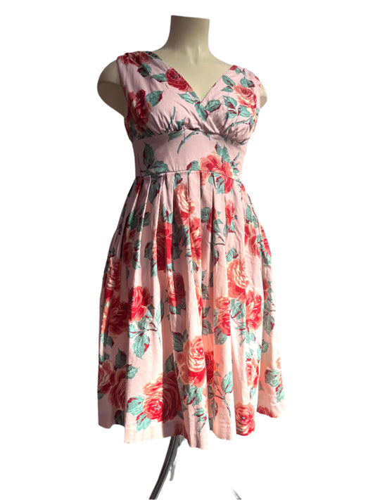 RETROSPECTD  PINK ROSE DRESS sz 16