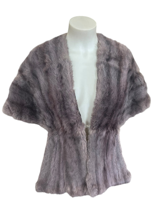 GREY RABBIT FUR STOLE