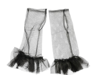 BLACK MESH FINGERLESS GLOVES
