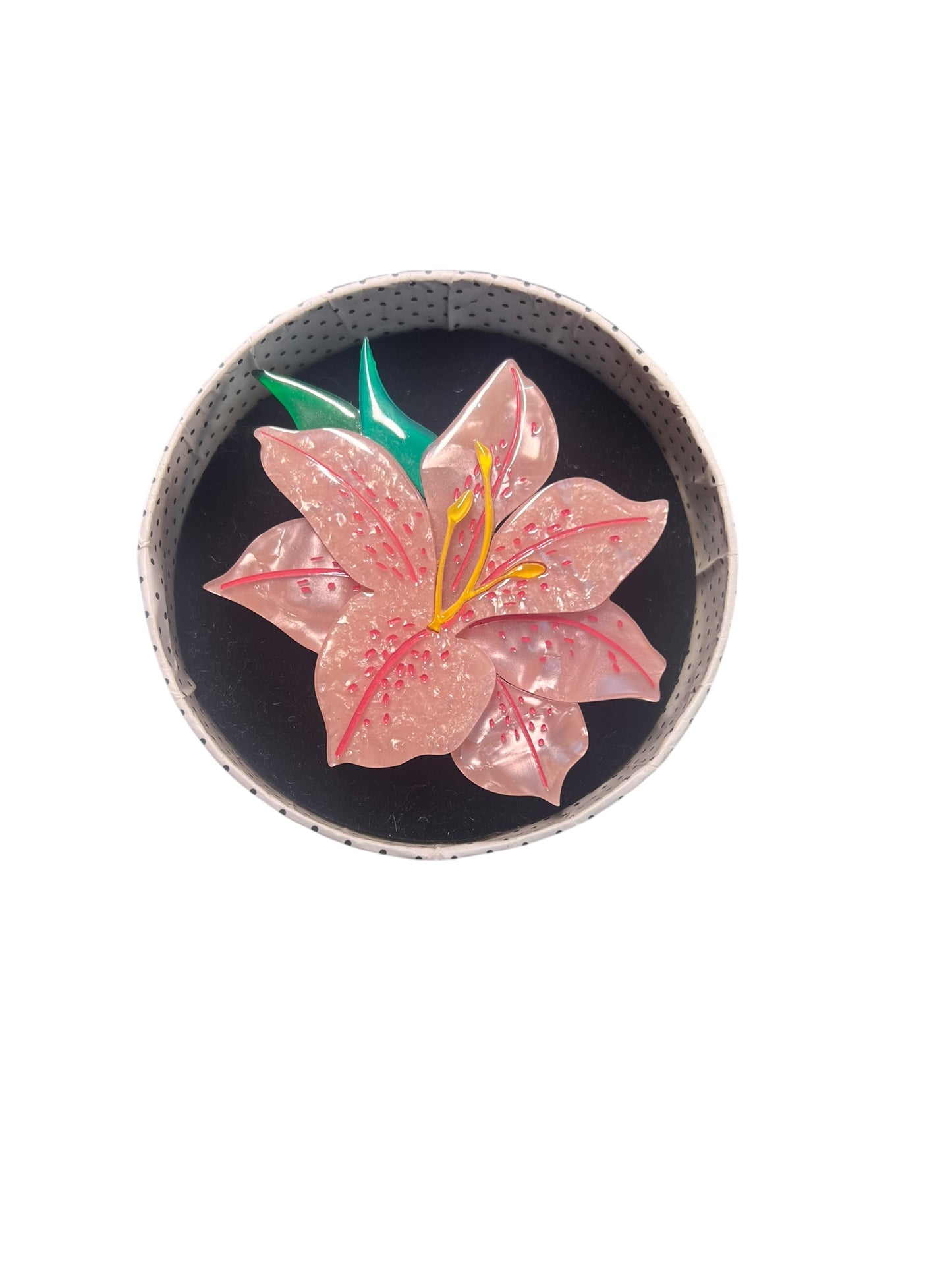 ERSTWILDER - FRILLY LILY FROND BROOCH (PINK)
