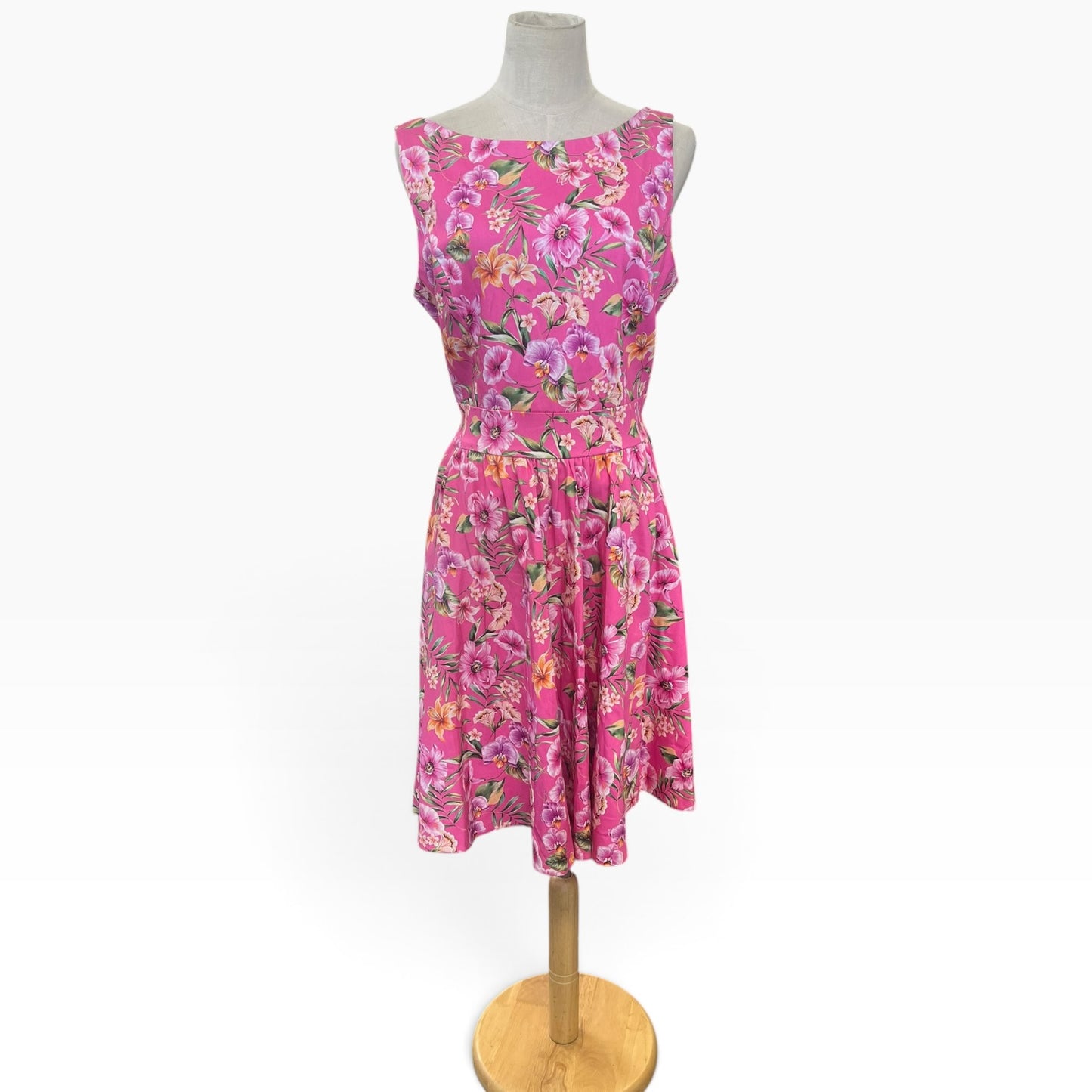 LADY VINTAGE PINK TROPICAL DRESS | 16