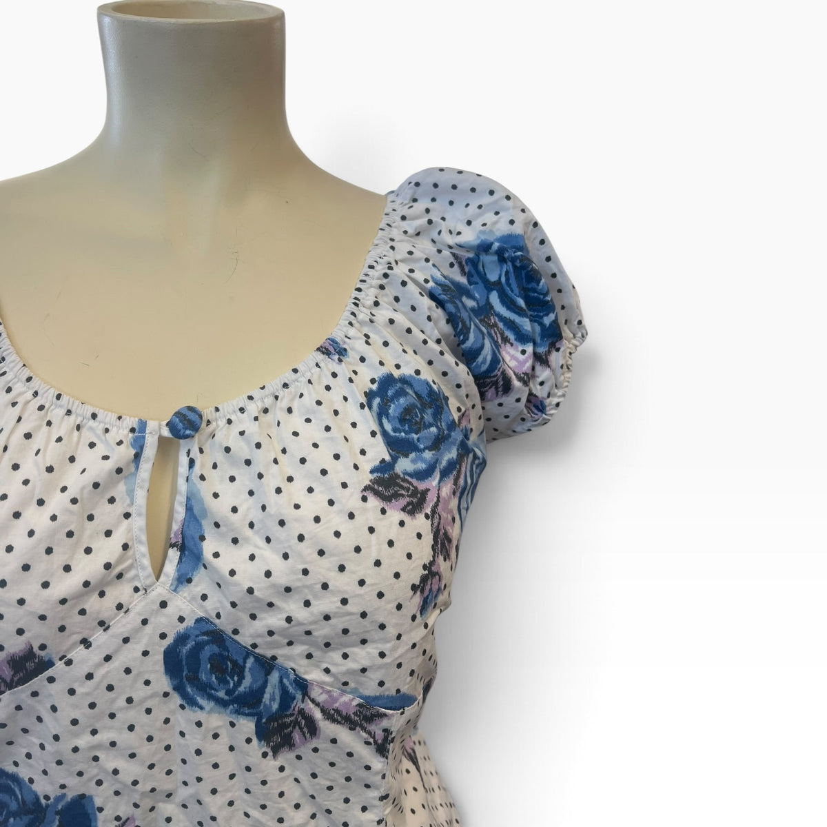 HELLBUNNY BLUE ROSE TOP | 4XL