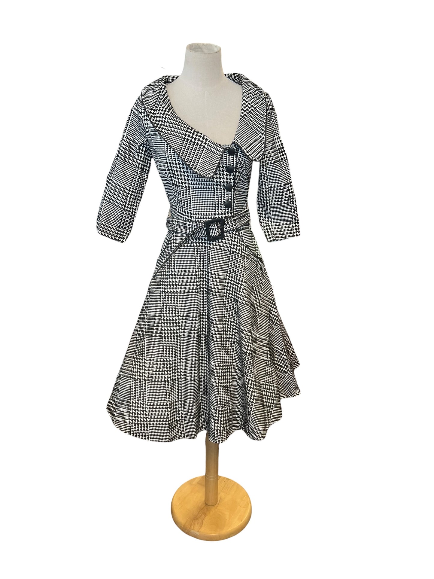 VOODOO VIXEN HOUNDSTOOTH DRESS | S