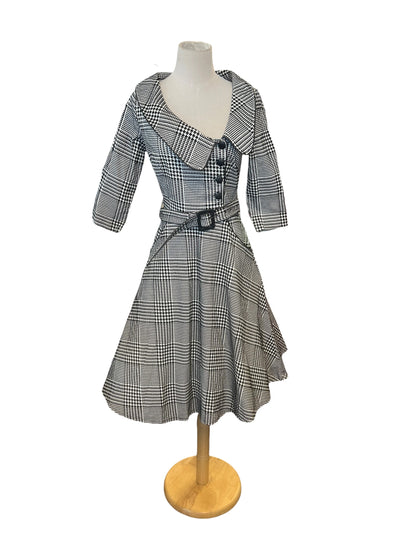 VOODOO VIXEN HOUNDSTOOTH DRESS | S