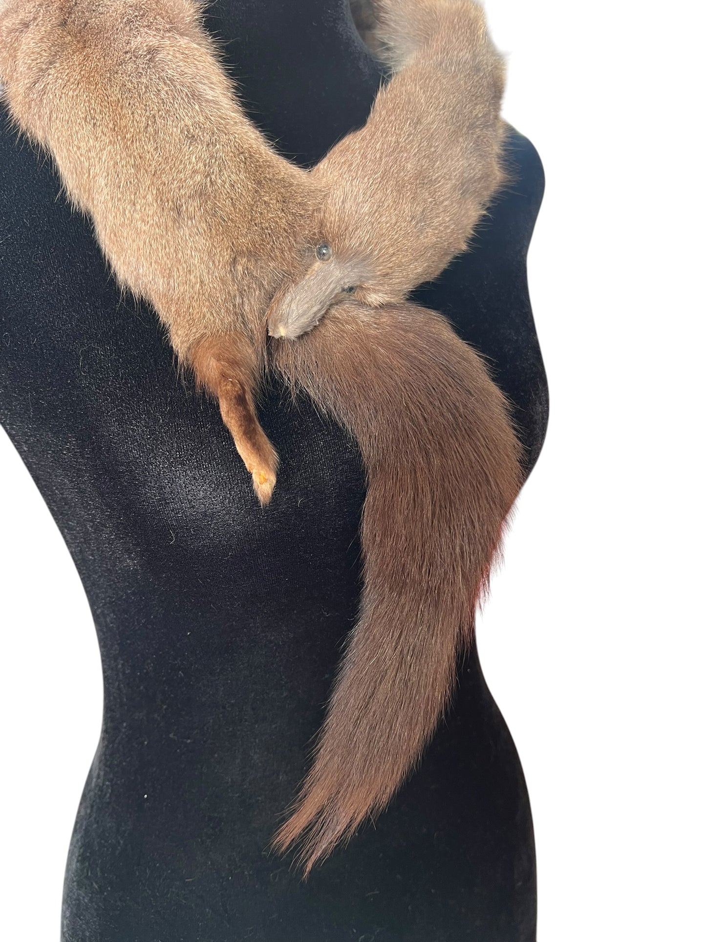 SMOKEY GREY FERRET NECK PIECE
