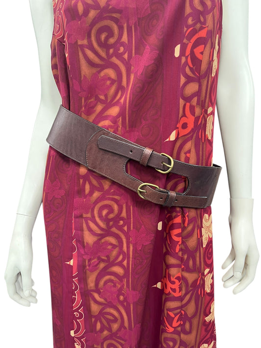 WIDE BROWN LEATHER BELT S/M