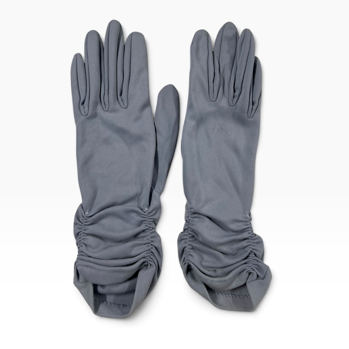 GREY/BLUE ROUCHED GLOVES | 8.5