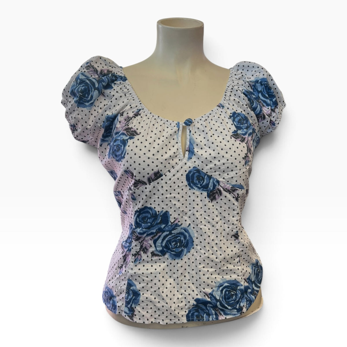 HELLBUNNY BLUE ROSE TOP | 4XL