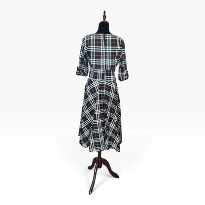 UNIQUE VINTAGE TARTAN DRESS | L/14