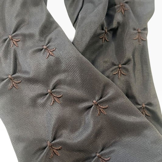 DARK BROWN FLORAL GLOVES | 7