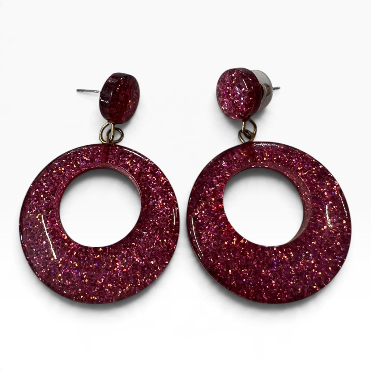 PINK GLITTER EARRINGS