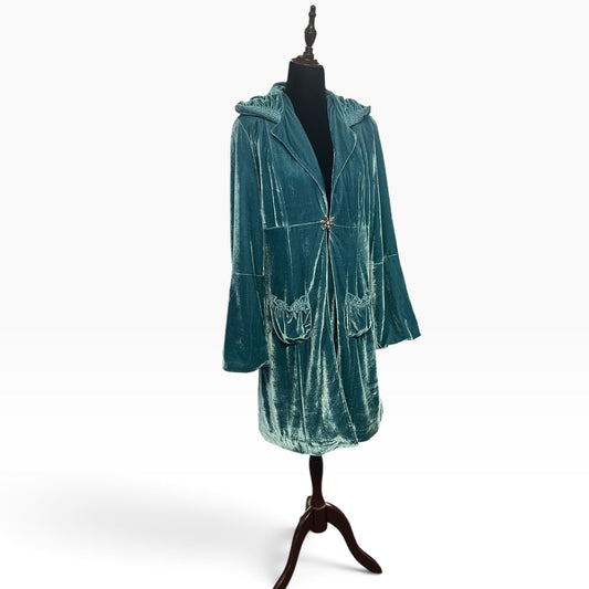 DUCK EGG GREEN VELVET COAT | 14