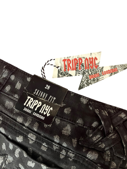 TRIPP NYC BLACK LEOPARD GLITTER SKINNY JEAN | 28