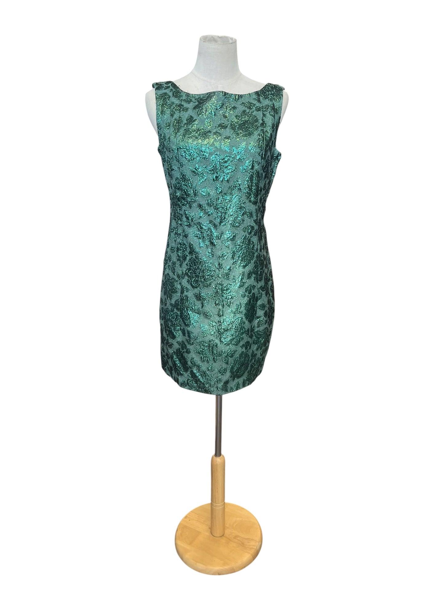 METALLIC GREEN ROSE DRESS | 8