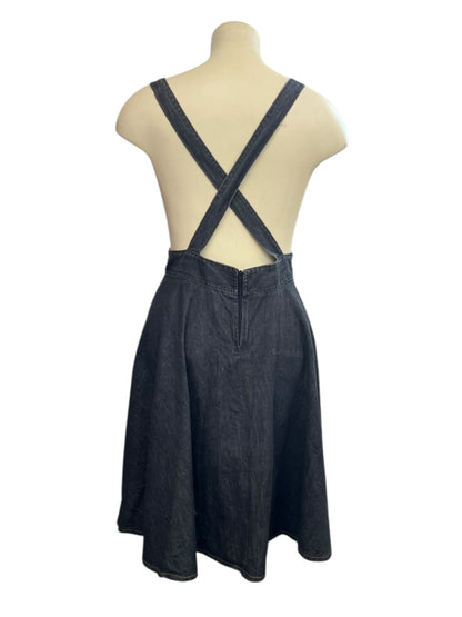 GREY DENIM PINAFORE DRESS | 2X