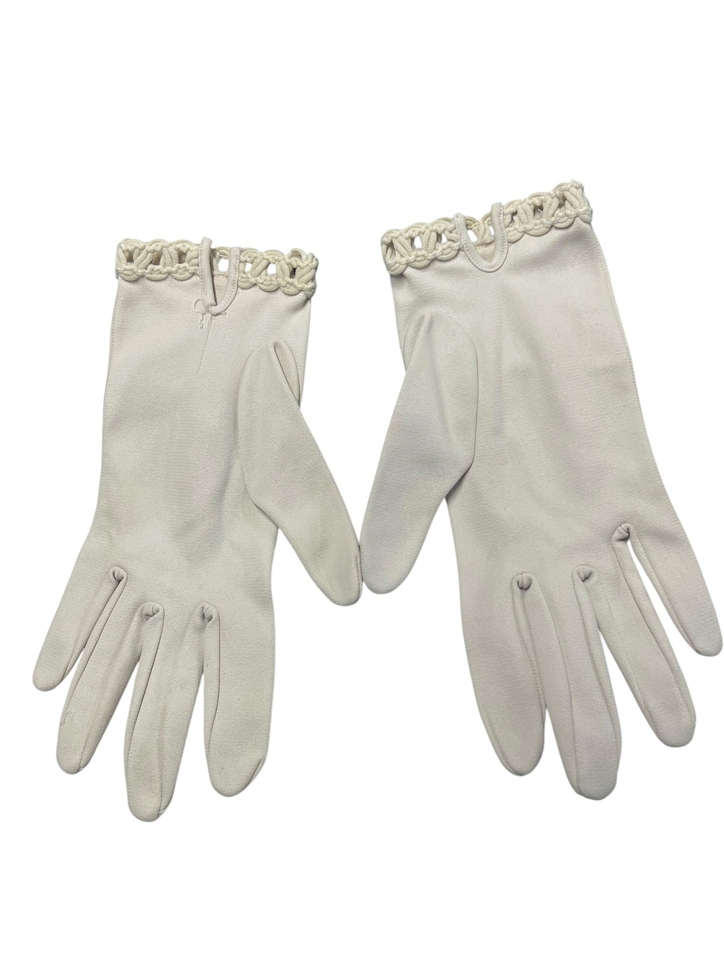 CREAM DETAILED CUFF GLOVES