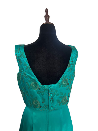 GREEN ENVY SATIN GOWN | 10