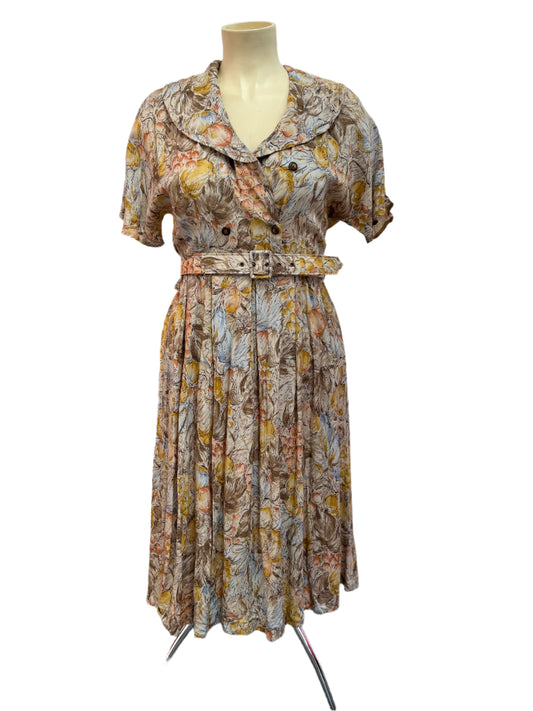 FORTE (NZ) MUTED AUTUMN DRESS sz 14/16