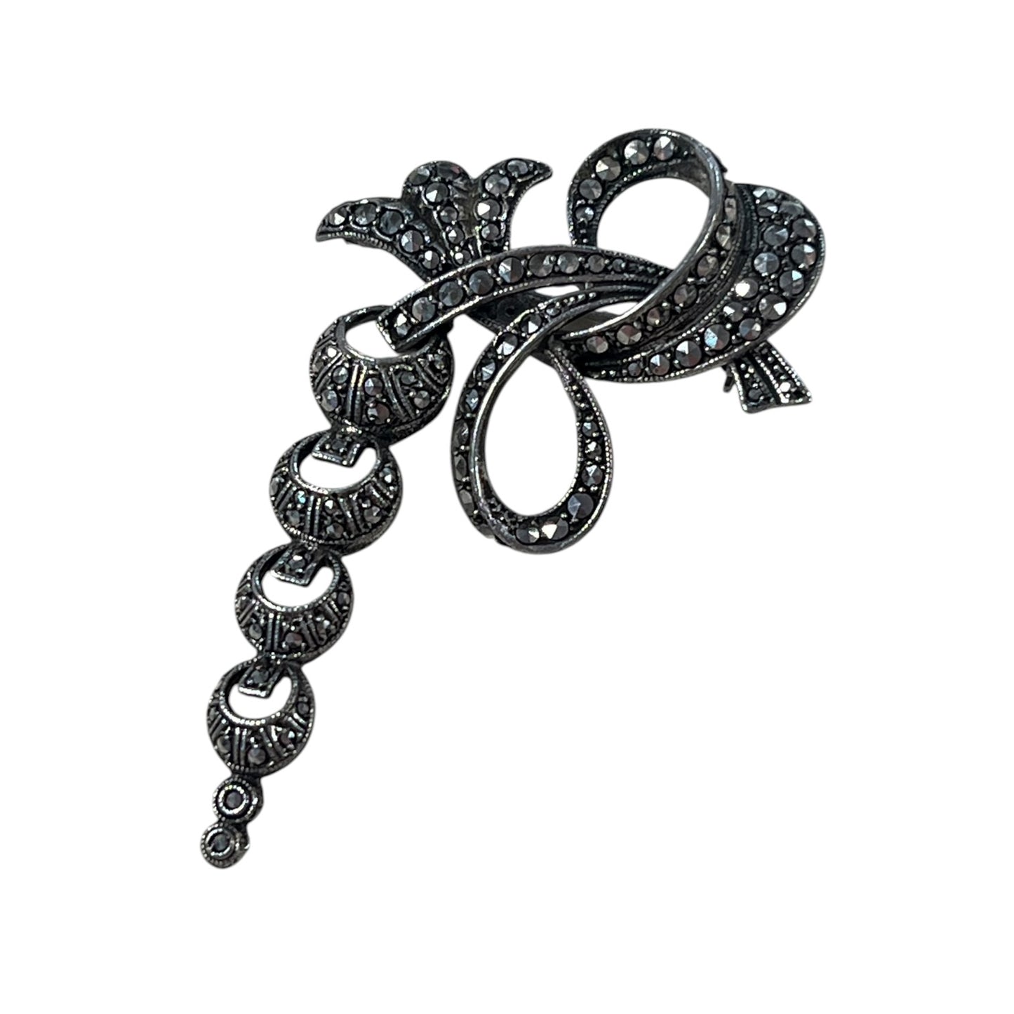 CASCADING MARCASITE BROOCH