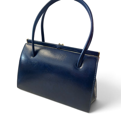 BOND STREET NAVY LEATHER BAG