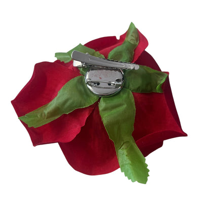 LARGE RED ROSE HAIR FLOWER