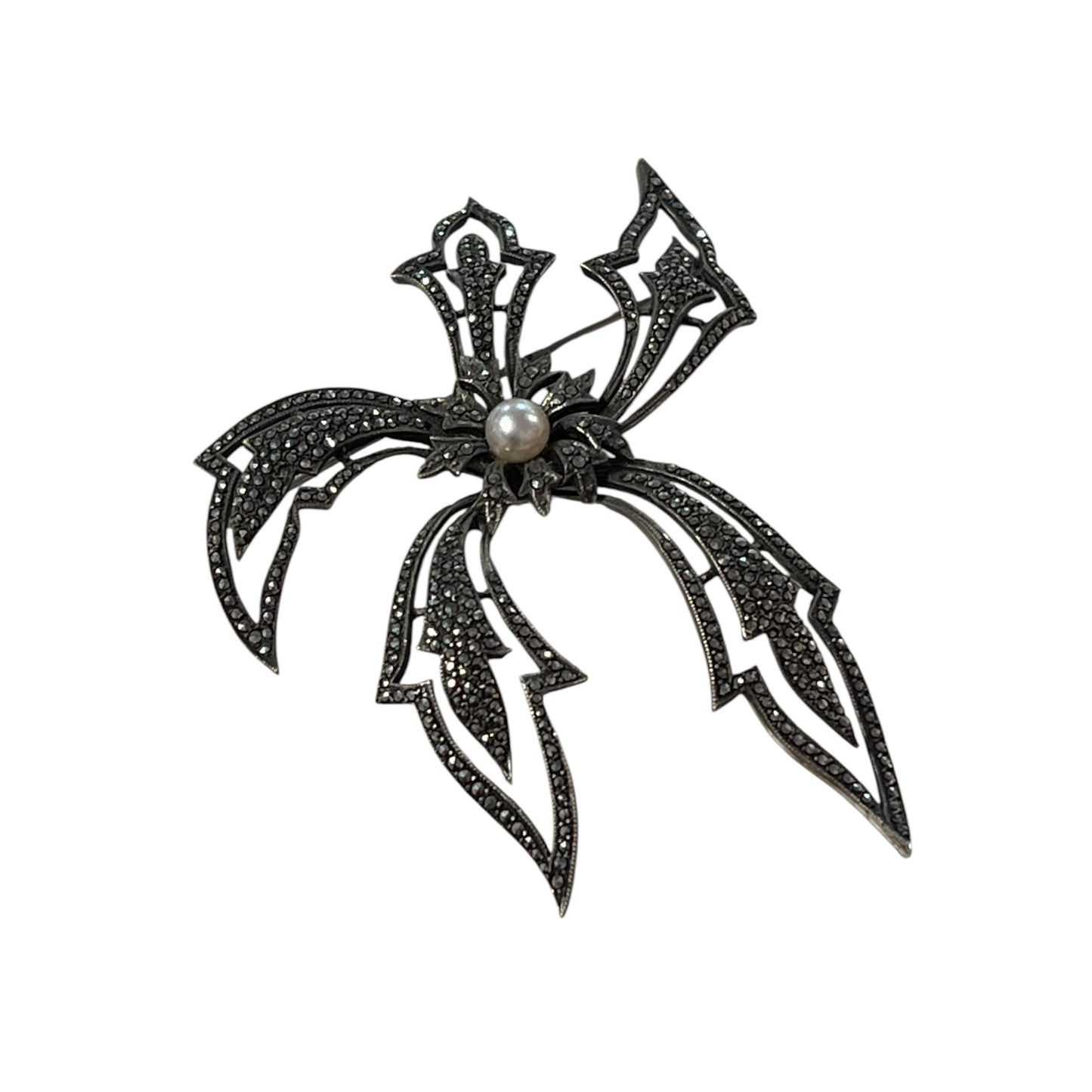 LARGE MARCASITE GOTH BROOCH