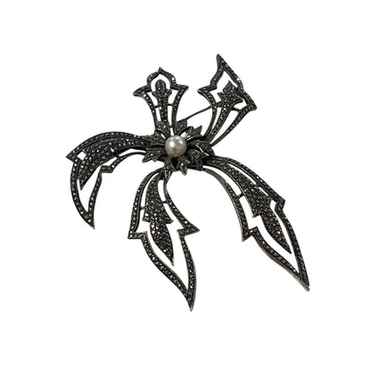 LARGE MARCASITE GOTH BROOCH