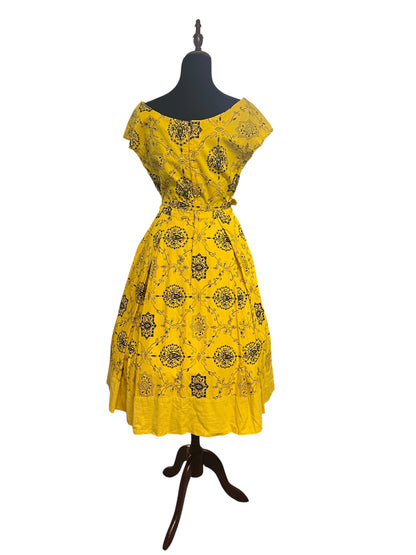 POLLY PECK YELLOW 1950s DRESS | 10