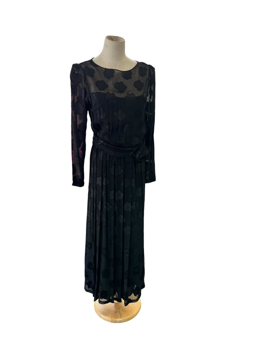 HELGA BLACK SILK DRESS | M