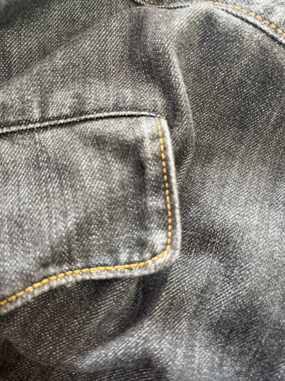 GREY DENIM PINAFORE DRESS | 2X