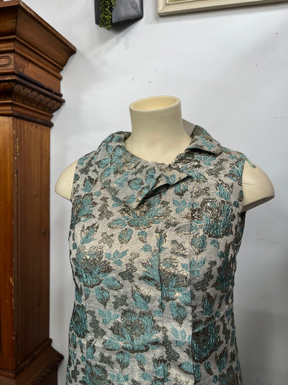 METALLIC BROCADE DRESS sz 14/16