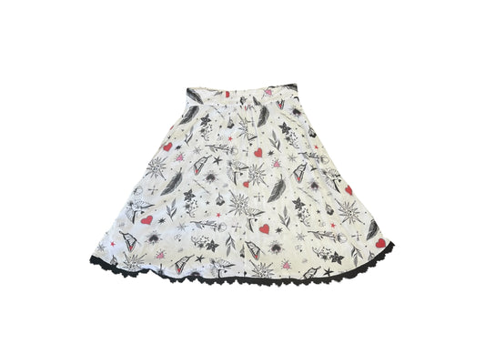 HELLBUNNY TATTOO SKIRT  | L