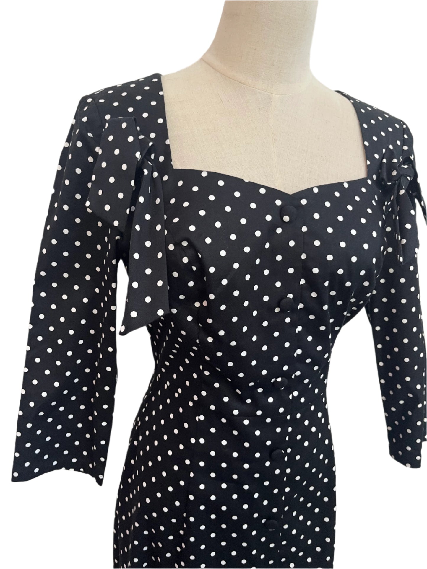 HEARTS & ROSES POLKADOT PENCIL DRESS SZ 10