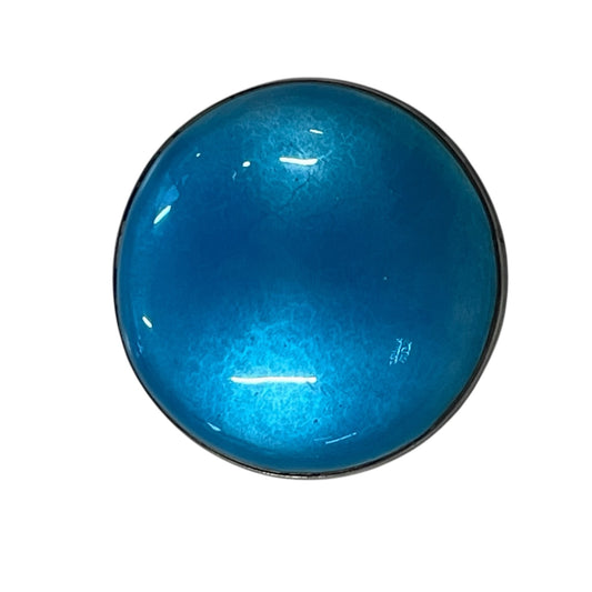 AJS STERLING ENAMEL BLUE BROOCH