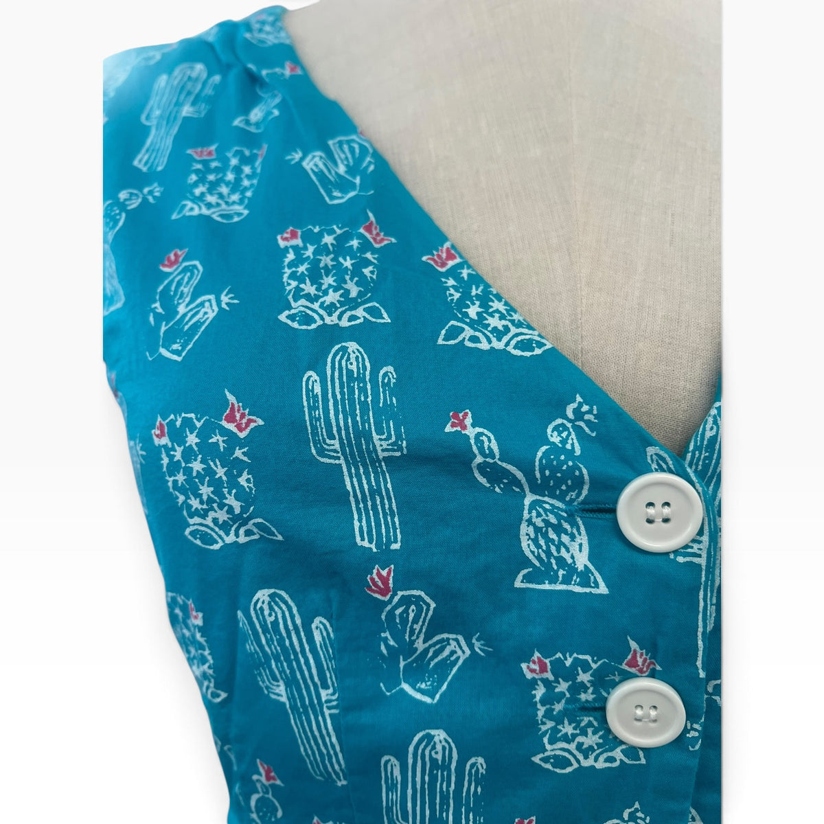 EMILY & FIN BLUE CACTUS DRESS | S