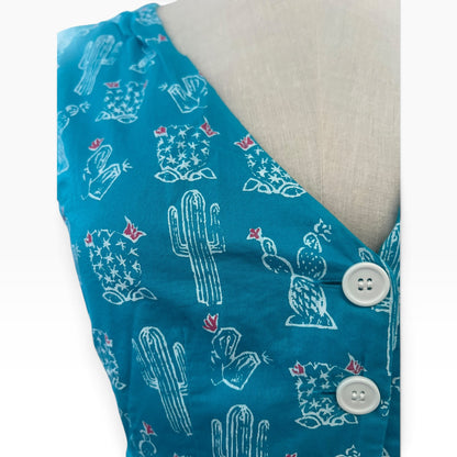 EMILY & FIN BLUE CACTUS DRESS | S