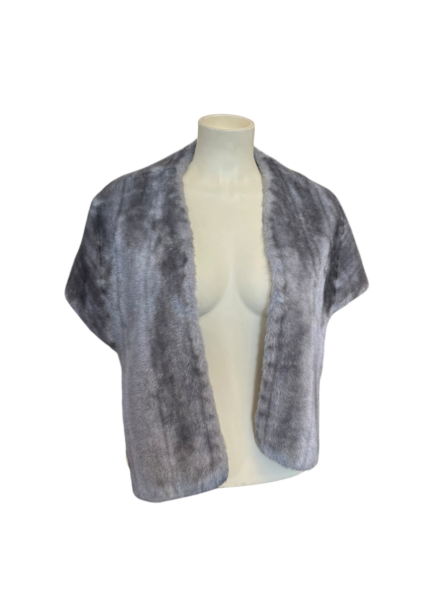 GREY FAUX FUR STOLE