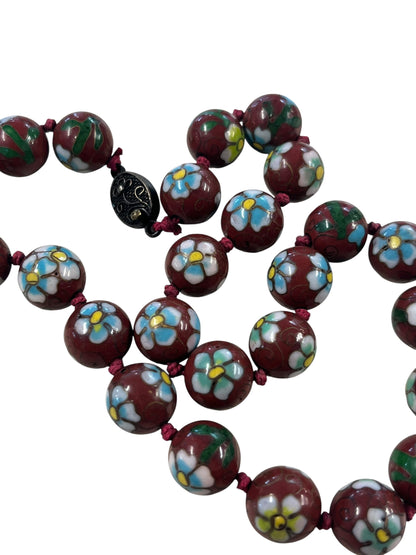 1950s CLOISONNE ENAMEL NECKLACE