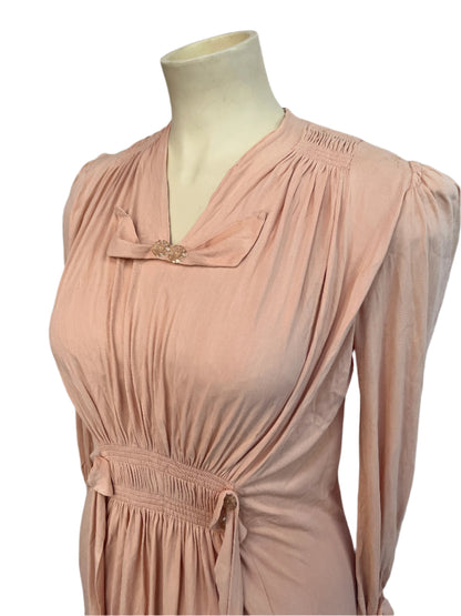DREAMY PEACH 1940s DRESS SZ 14
