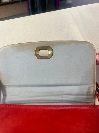LARGE RED VINYL SHOULDER BAG