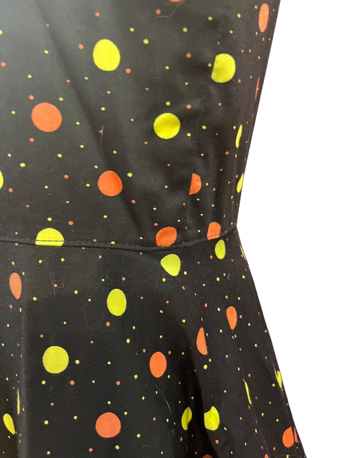 BLACK RED & YELLOW POLKADOT DRESS | S