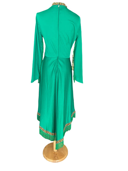 BARNABY GREEN FRINGE DRESS | 8