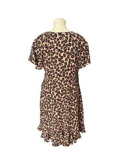 STELLA ROYAL LEOPARD WRAP DRESS | S (16-22)