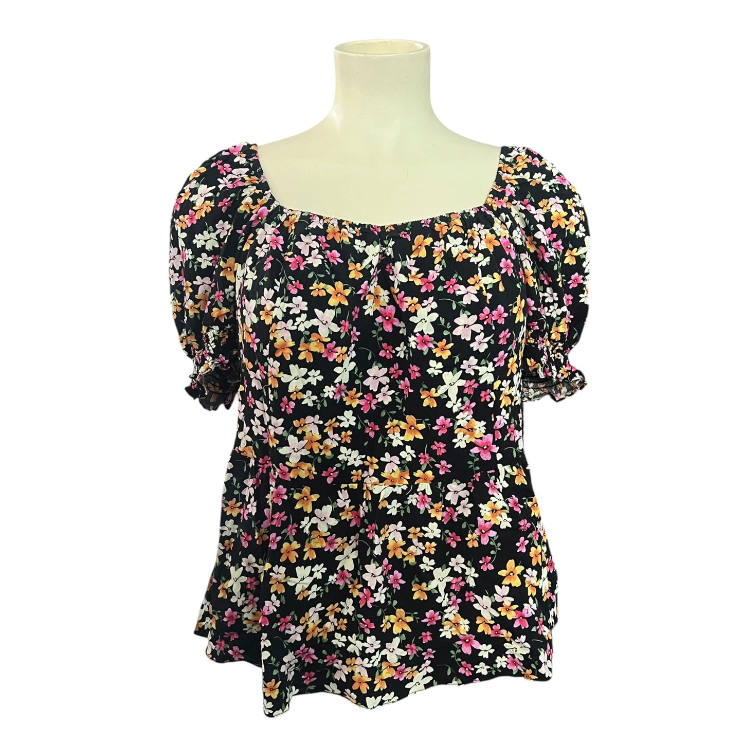 CITY CHIC FLORAL PEASANT TOP | 16