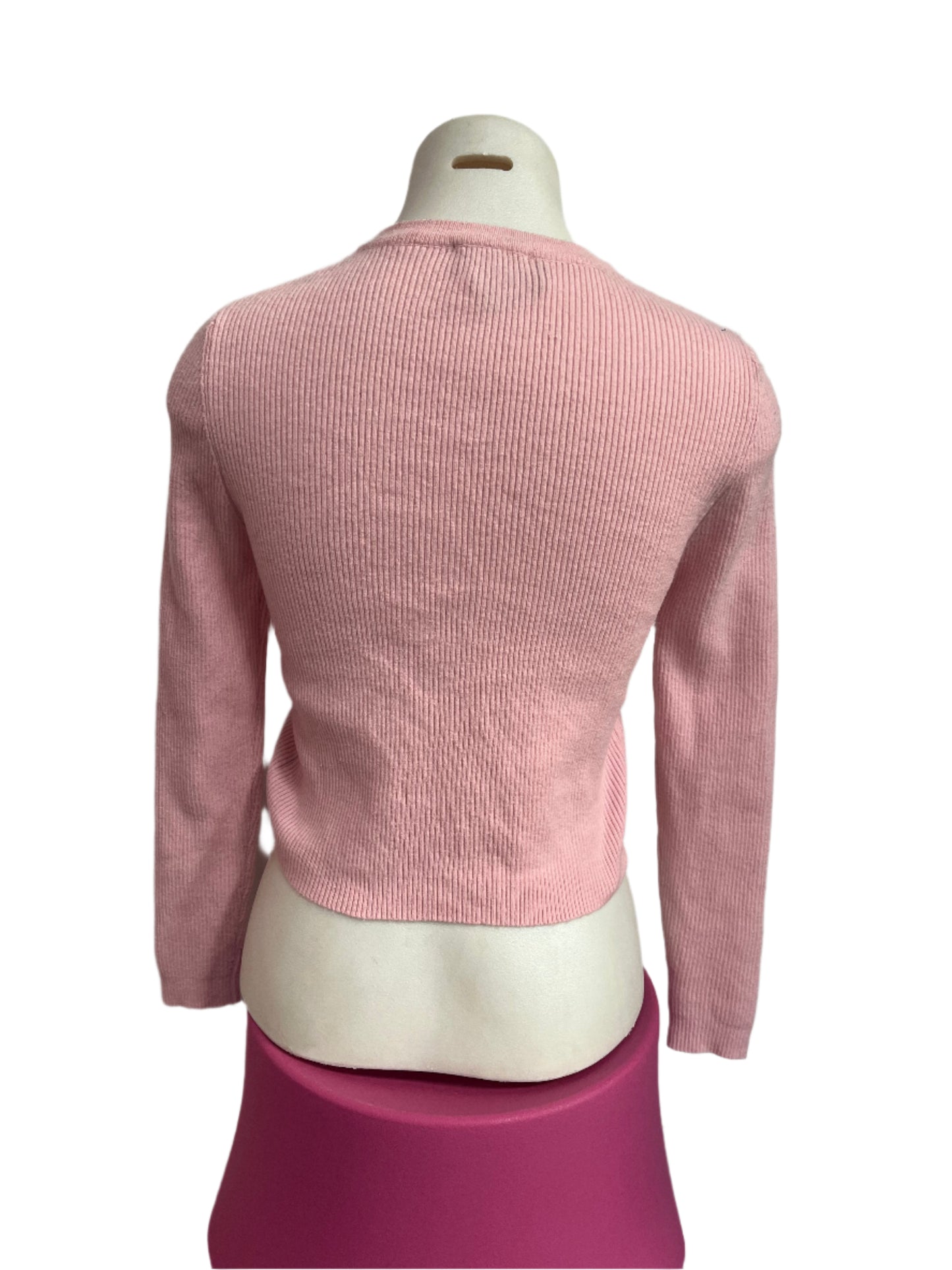 PINK EMBROIDERED CARDIGAN SZ S/10