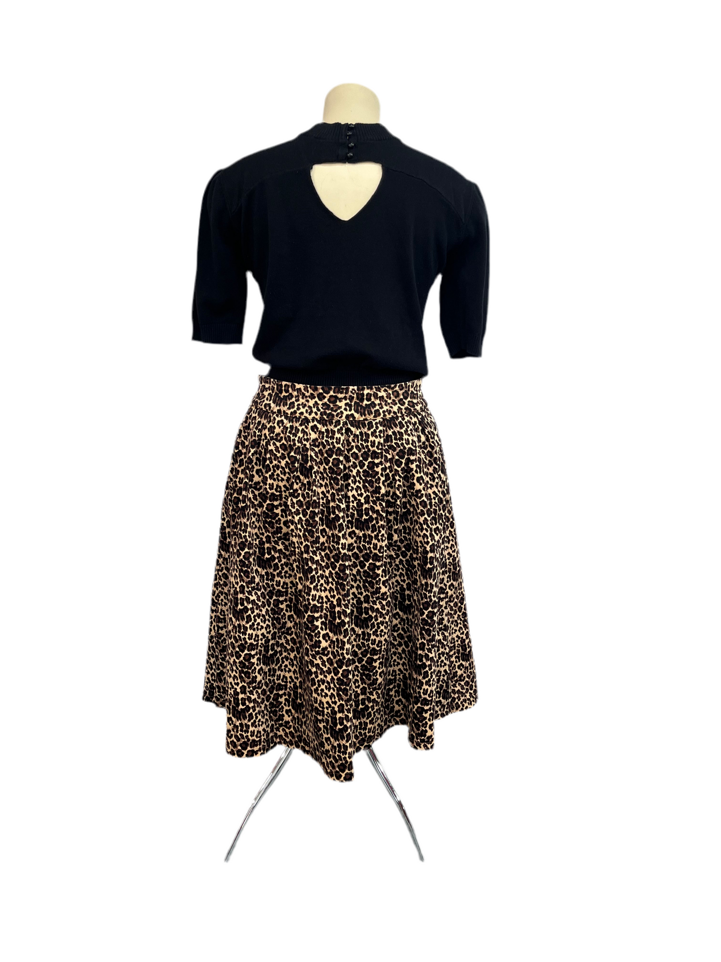 LINDY BOP LEOPARD PRINT COTTON SKIRT | 12