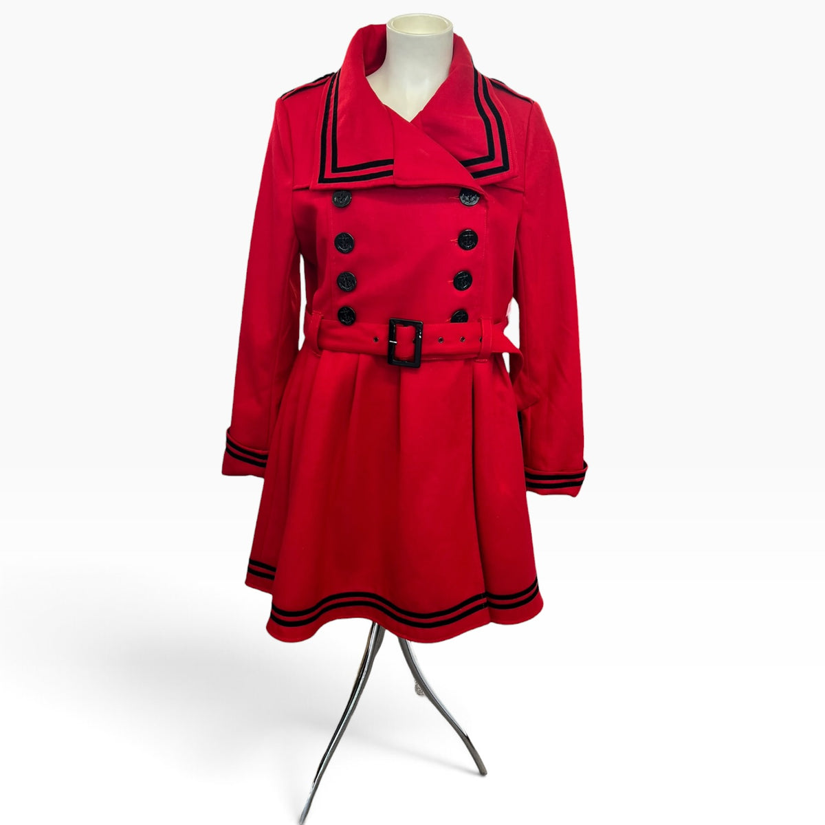 HELL BUNNY RED ANCHOR COAT | 3XL