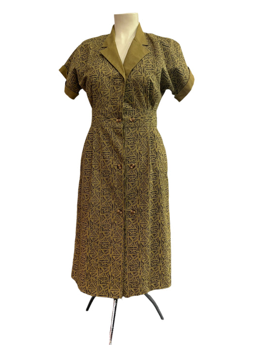 DIRECTIONS KHAKI COTTON DRESS SZ 12
