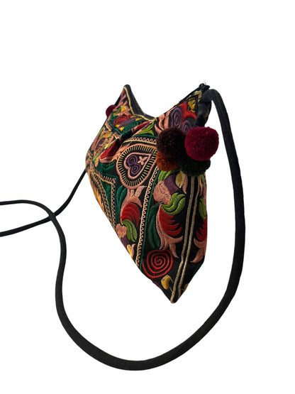 EMBROIDERED POM POM BAG